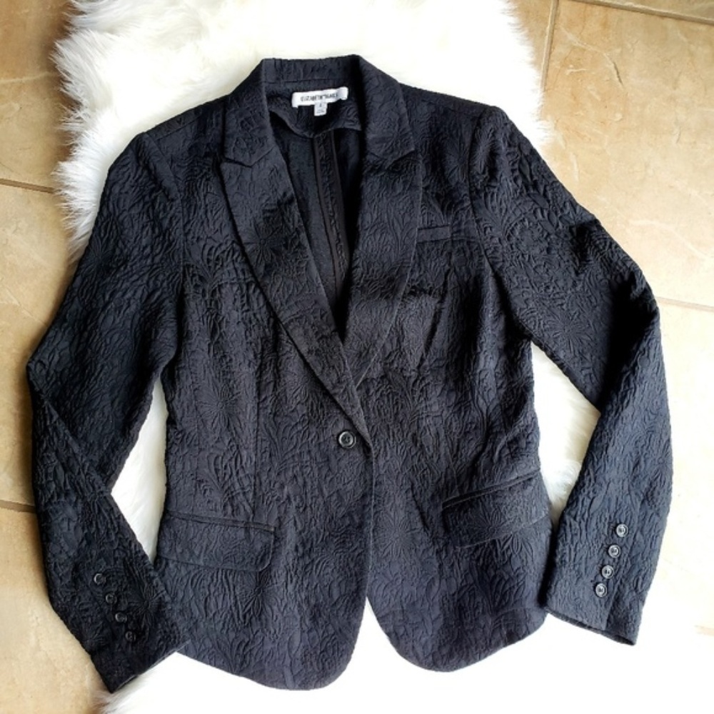 BLACK Elizabeth and James Textured Blazer Black 6